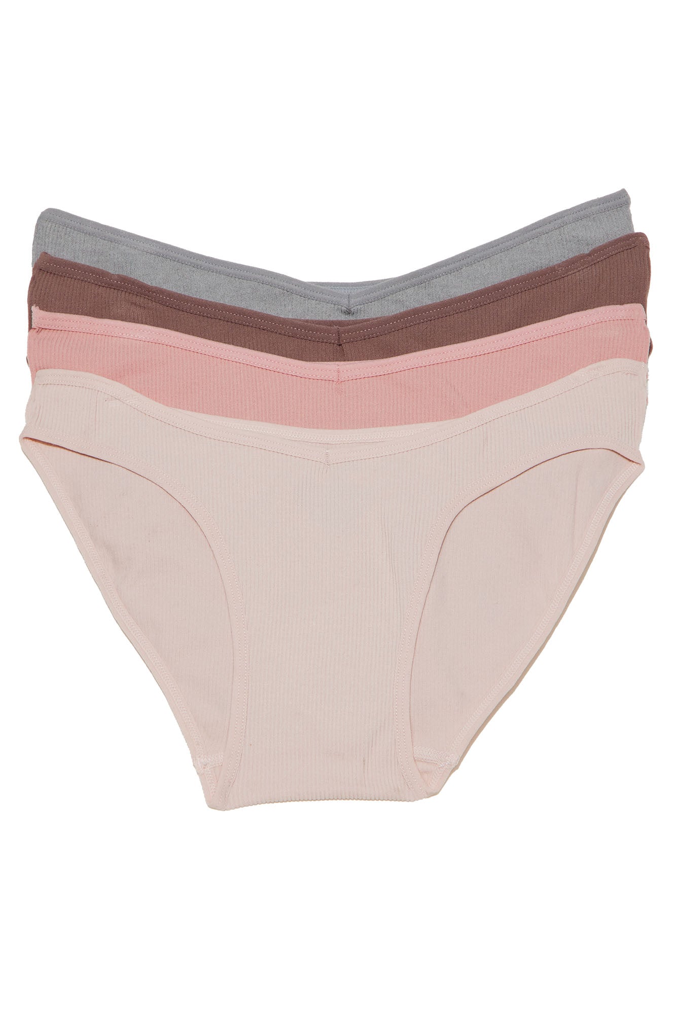 Chill Day Ribbed Seamless Bikini 4 Pack Panties - Rose/Combo Trending Now!
