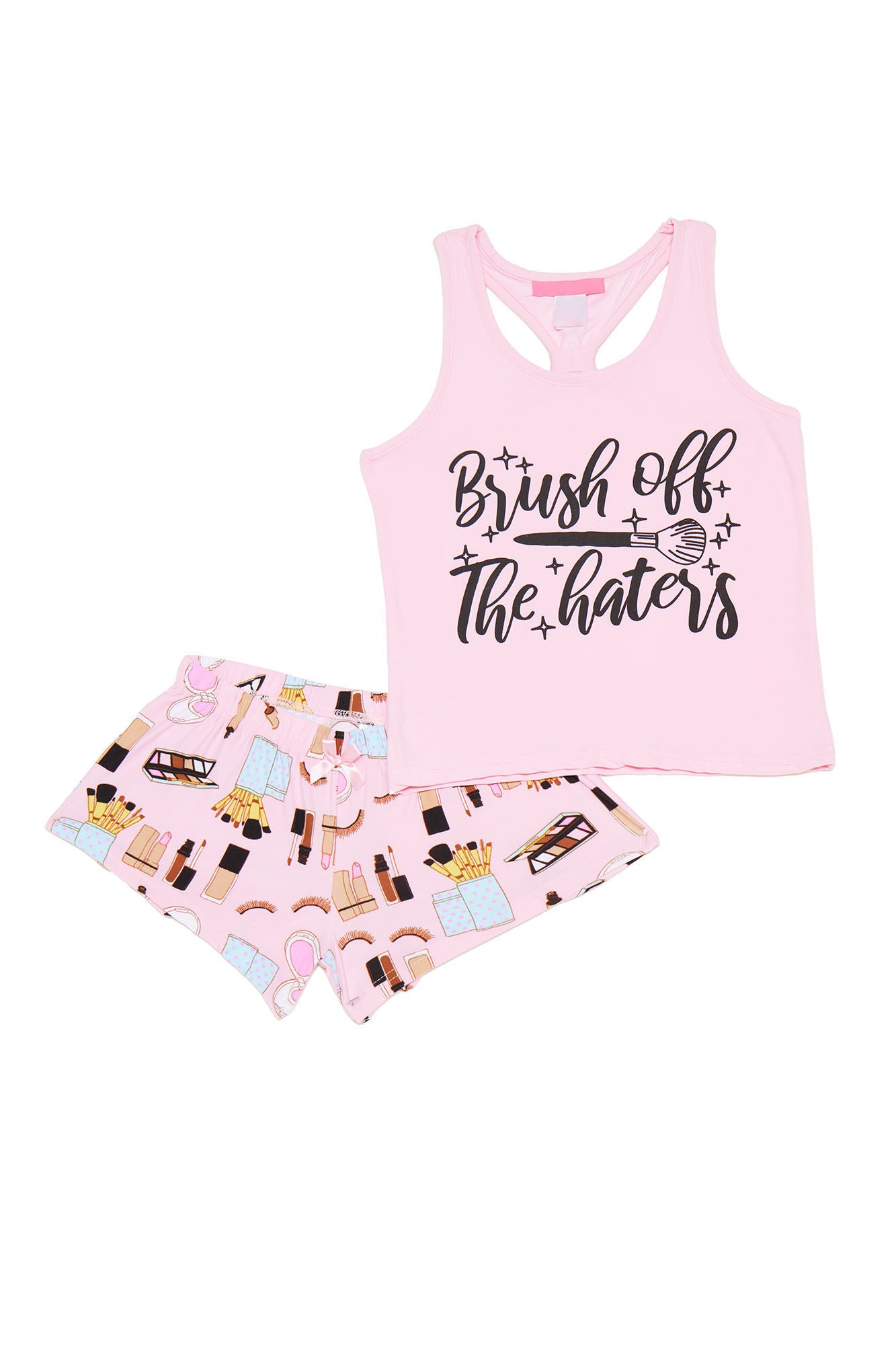 Mini Blush Off The Haters Short Set - Pink Flash Sale