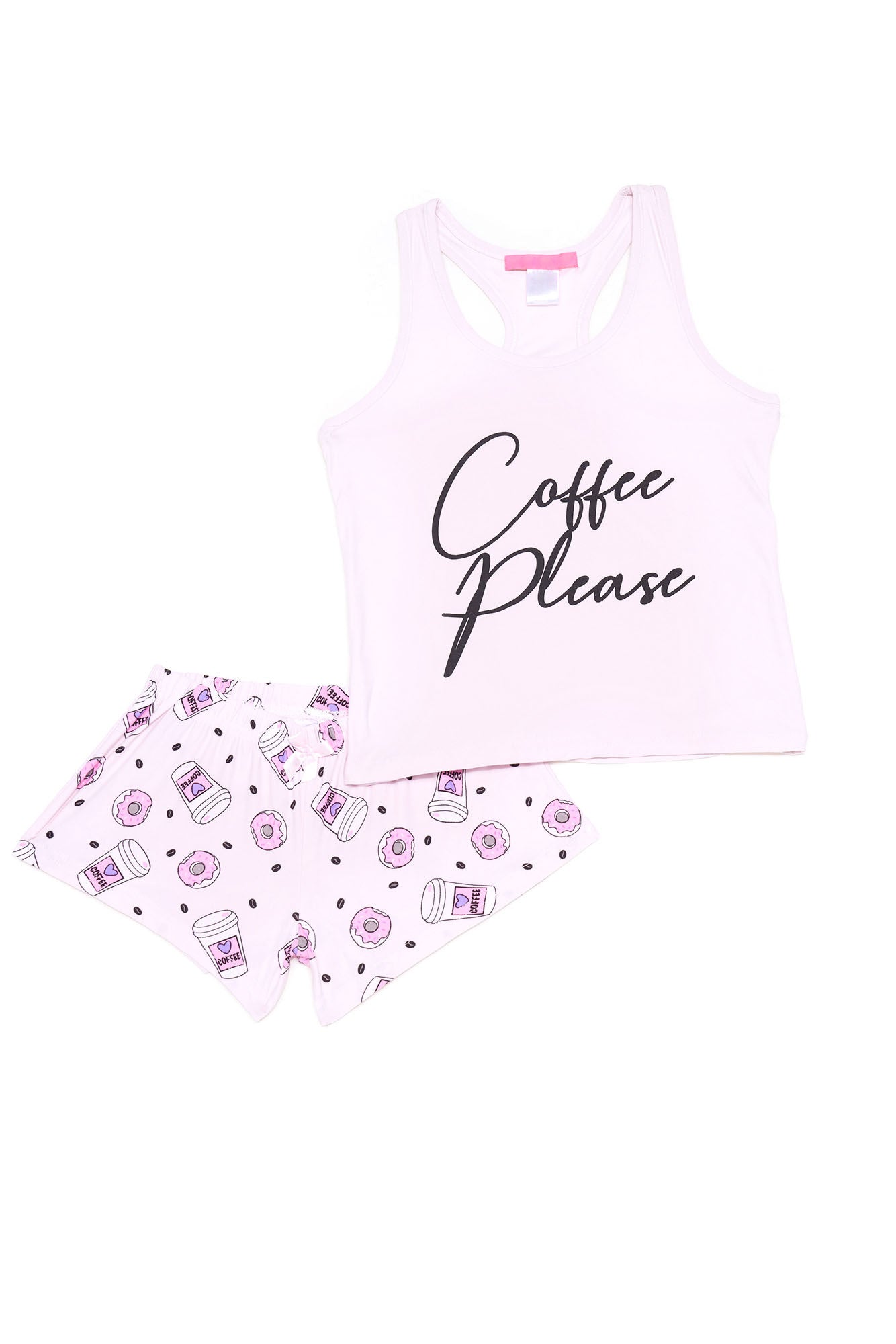Mini Coffee Please Short Set - Pink Supply
