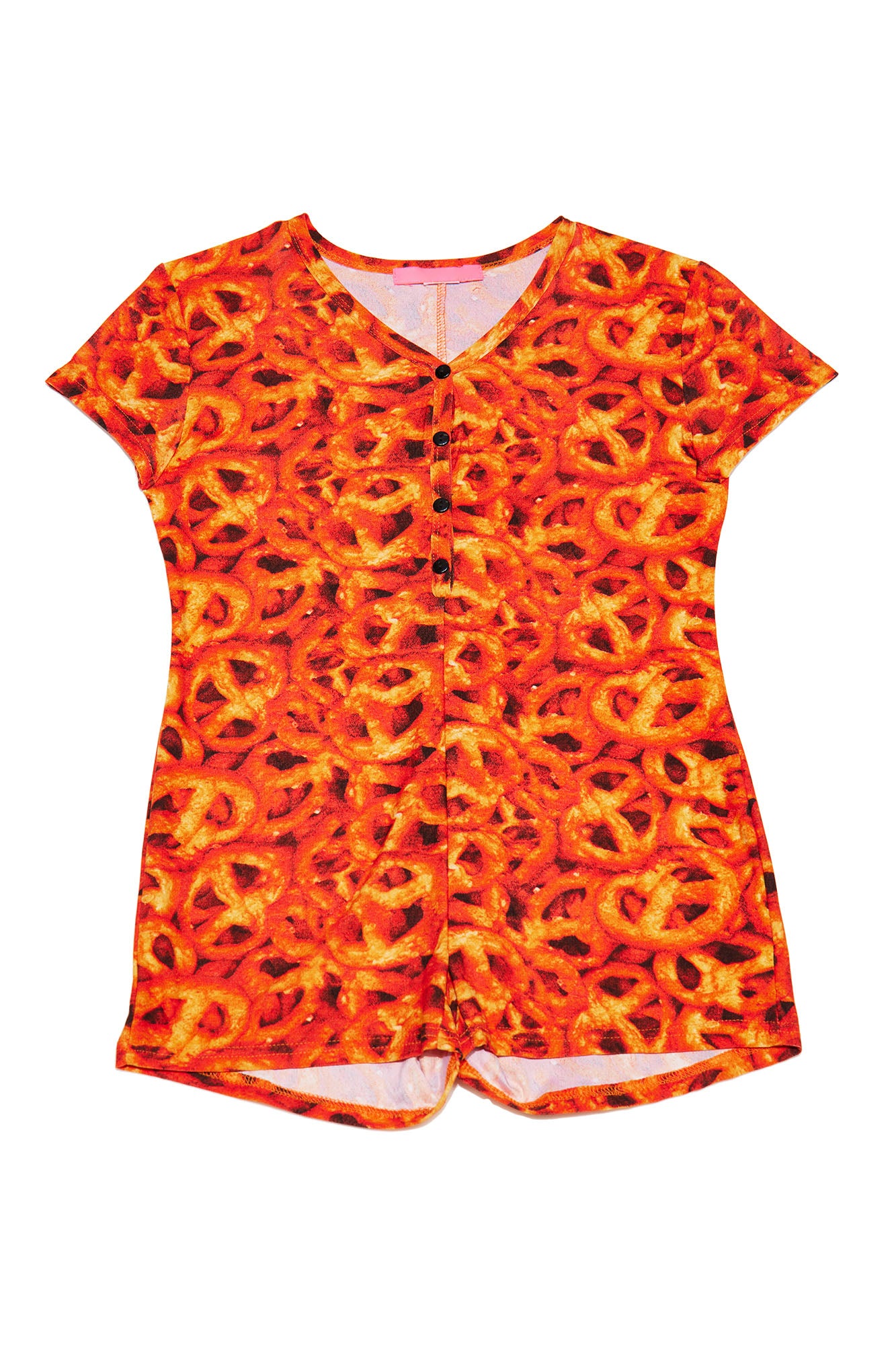 Mini Pretzel Party Romper - Brown